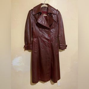 ❤️💜 VINTAGE - OXBLOOD - genuine leather trench coat